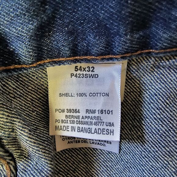 Berne Carpenter Jeans 54x26 Blue Relaxed Fit Workwear P423WD Utility Rugged - Picture 5 of 5